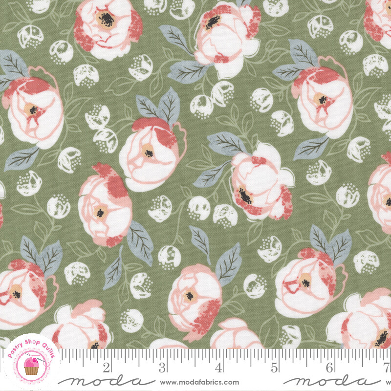 Moda COUNTRY ROSE 5170 14 Sage Green Floral LELLA BOUTIQUE Quilt Fabric