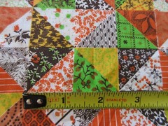 Vintage Fabric Faux Patchwork Cheater Cloth Multi Colored, 3 1/2 YDS, 44″ WIDE