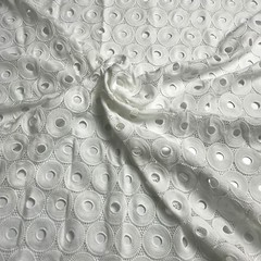 White Cord Lace Fabric Embroidery Mesh Cotton Craft Material 5 Y African Guipure