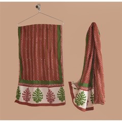Sanskriti Vintage Pallu Fabric Chiffon Silk Design Hand Beaded Decor Craft