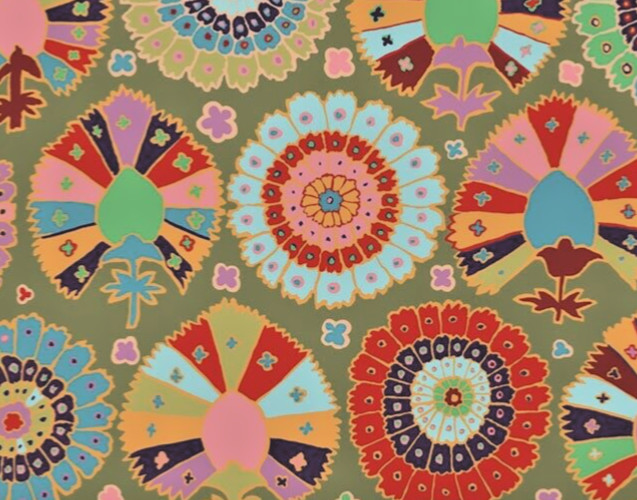 KAFFE FASSETT TURKISH DELIGHT MOSS GREEN GP81 fat quarter original issue