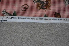 By 1/2 Yd, Farm Animals on Red & Cream Gingham Quilt Cotton, Cranston, P40