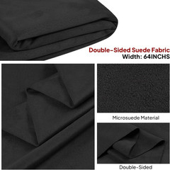 Suede Fabric Double-Side Soft Upholstery Material 64″ W×36″ L Black