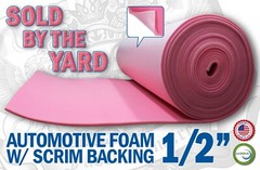 Pink Sew Foam W/ Scrim Backing Automotive Upholstery 1/2″ Sold By The Yard