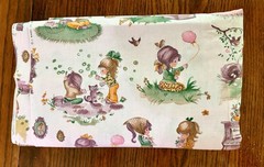 VTG Manes Fabric Little Girls Lavender Background 2.5 Ydsx44 Quilt