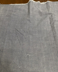 Cotton Fabric White Dark Blue Stripes Check Plaid 3 5/8 yards x 42″ Quilters
