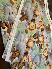 2008 Patty Reed JUNGLE BABIES Cotton Fabric Baby Lion Monkey Giraffe Animals 1YD