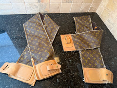Authentic Louis Vuitton Monogram Vachetta 2 pc 47″ X 6″ Fabric Luggage Scraps