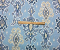 RICHLOOM SIAM HORIZON BLUE IKAT GEOMETRIC MULTIUSE COTTON FABRIC BY YARD 54″W