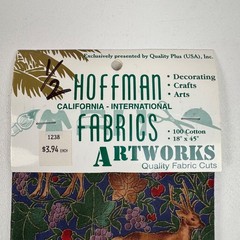 NOS Vtg Deer Leaves Forest Fawn Grapes Fabric Hoffman California 2 pc 18″ x 45″