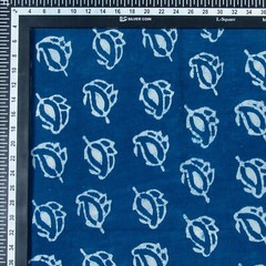 Handcrafted Indigo Cotton Fabric – 2.5 Yards Block Print for Dressmaking & Craft