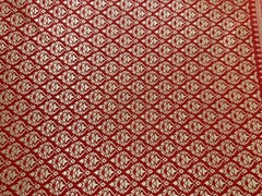 Red Thai Silk Traditional Woven Fabric Wedding Dress Damask Pattern 40″ Drape