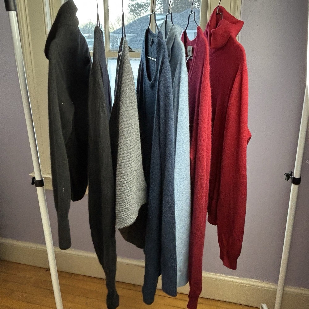 Cashmere Cutter Lot Of 7 Mixed Colors Knit Repurpose Upcycled DIY