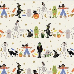 FERN’s FAT 8 SCRAP 9X22 H’ween Parade Cream Metallic/Rifle Paper Co/Cotton&Steel