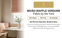 Micro Waffle Verdure Fabric by the Yard 4-Way Stretch Rayon Knit 330 GSM 58
