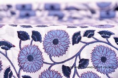 Indian Hand Block Printed Handmade Cotton Fabric Sanganeri 3 Yard Voile Running