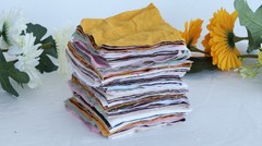 Hand Block Fabric Scrap Set | 100 Pieces of Cotton Remnants for Quilting