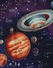 SPACE Cotton Fabric Panel Wall Hanging Quilt Avlyn Planets Solar System Science