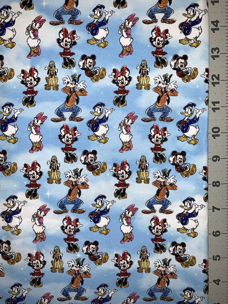 Mickey Mouse And Friends Custom Fabric Fat Quarter 18”x28” Cotton Spandex