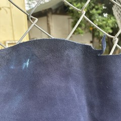 Art Handicrafts Co. 1 Suede Leather Scrap Piece Navy used Sold As Is