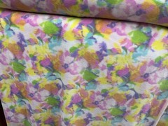 Pastel Floral Flower Fleece Fabric, 60” Wide, Sold By The Yard