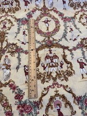 RARE Vtg Cotton FABRIC La Comedie Italienne Ledoux Hermes Scarf Style Art BTHY
