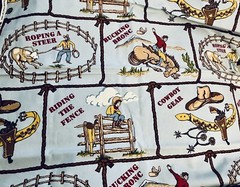 VTG “Barn Dandy” Rodeo Cowboy Theme # 5462 By Rober Kaufman on Blue BTFQ