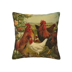 OGNOT Chicken Farm Cushion Cover 16×16 Inch Decorative Throw Pillow Case
