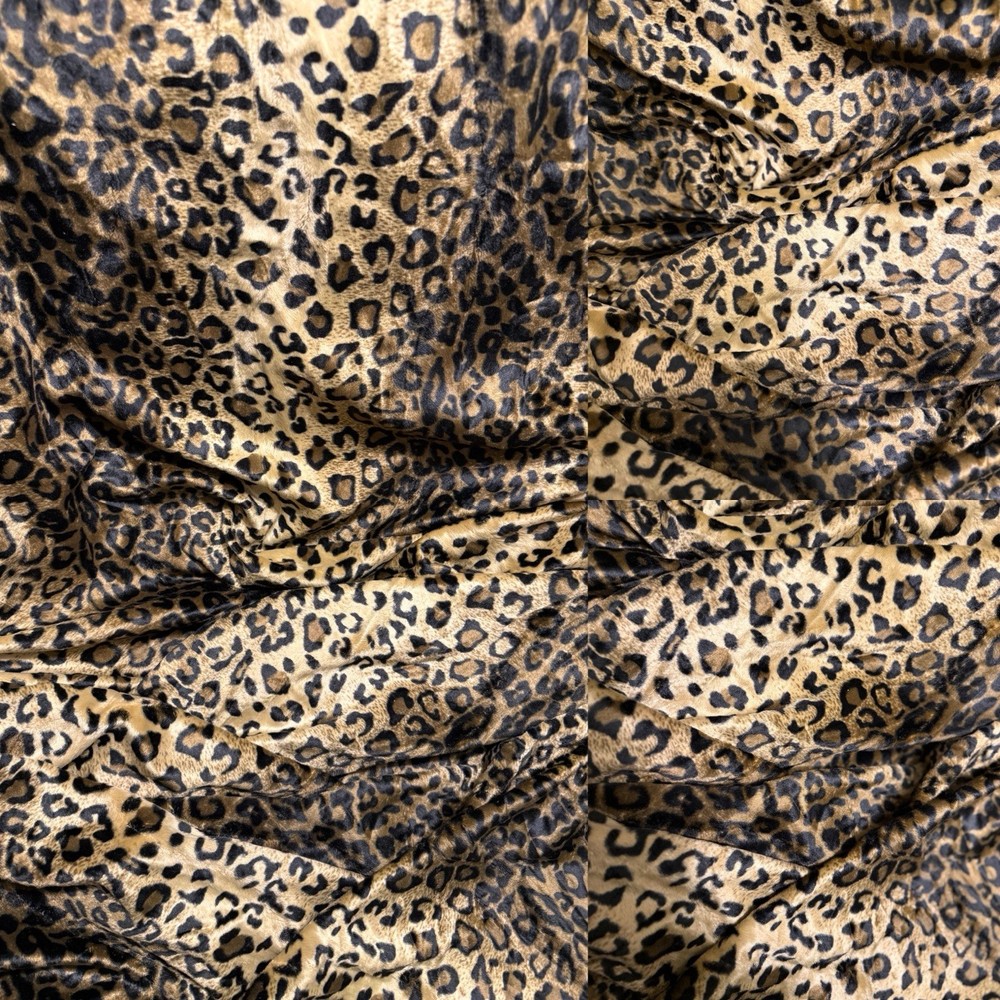 VTG Leopard Print Faux Fur Fabric Valboa Minky Plush 6yd 30″W Lot Cheetah LUXURY