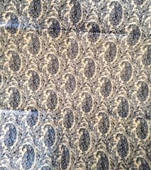 Mill Creek ~ Vtg Blue Paisley Sateen home decor Fabric ~ 3 yds