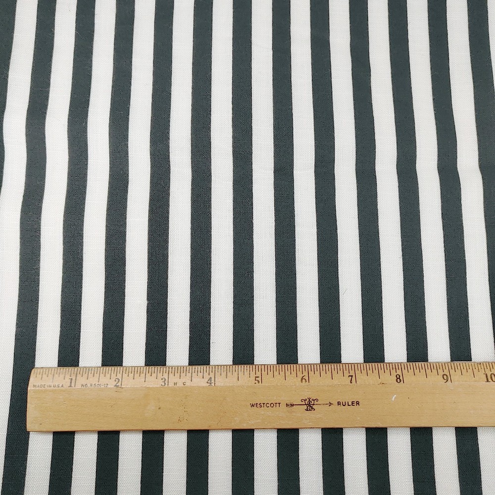 Home Decor Fabric Black and White Half Inch Strips 2 Yards x 58″ Wide