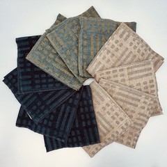 Upholstery Fabric Squares Blue Green Gray Woven Rectangles 17″ Lot of 11