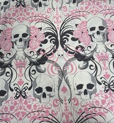 Regent Skull 2005 Fabric OOP Alexander Henry RARE HTF Fabric! 45” X 61”