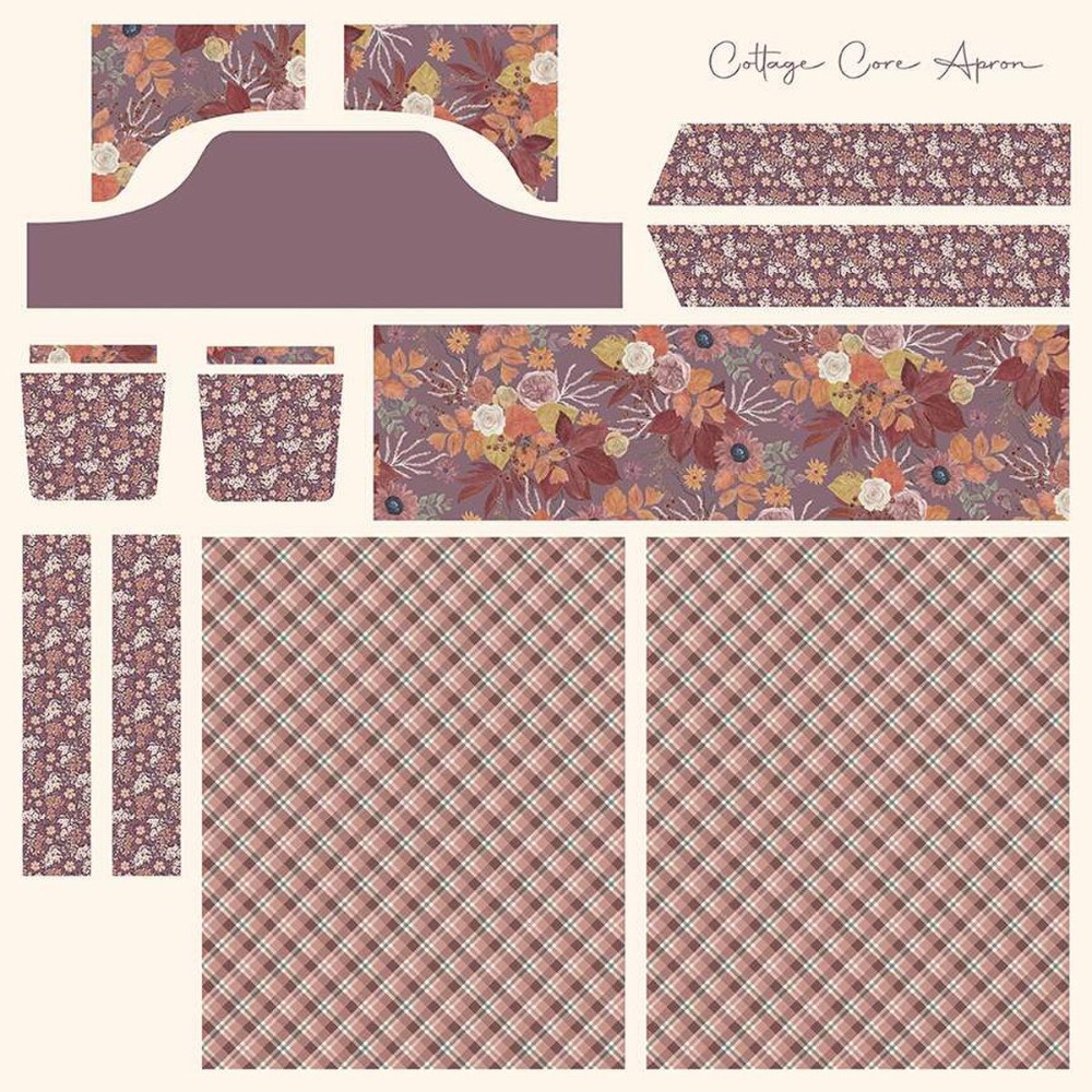 Evening on the Prairie Home Décor Cottage Core Apron Panel Grape Cotton Fabric