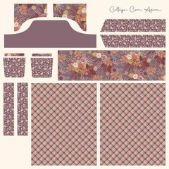 Evening on the Prairie Home Décor Cottage Core Apron Panel Grape Cotton Fabric
