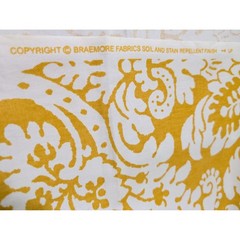 Braemore Fabrics Yellow Cream Damask Paisley Floral Cotton Decor Fabric 36×44 in