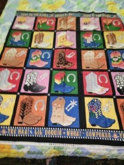 Cowpokes Nancy J Smith/Milligan Cowboy Boots Cotton Fabric Panel 44″ X 37″