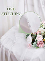 5 Yard White Chiffon Fabric by the Yard, 58 Inch Wide Elegant Sheer Chiffon Fabr