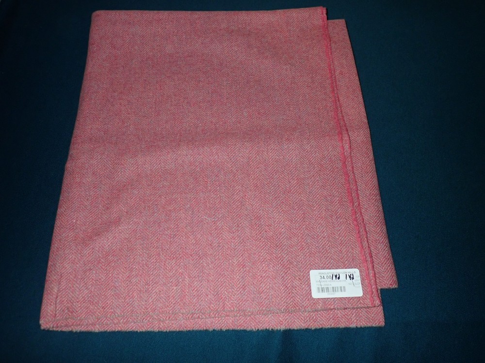 Vintage Pendleton Woolen Mills Rhubarb Herringbone Wool Medium Weight Fabric 1YD