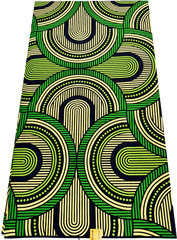 Polyester High Quality Design – Green Navy Yellow Cream Mint Black