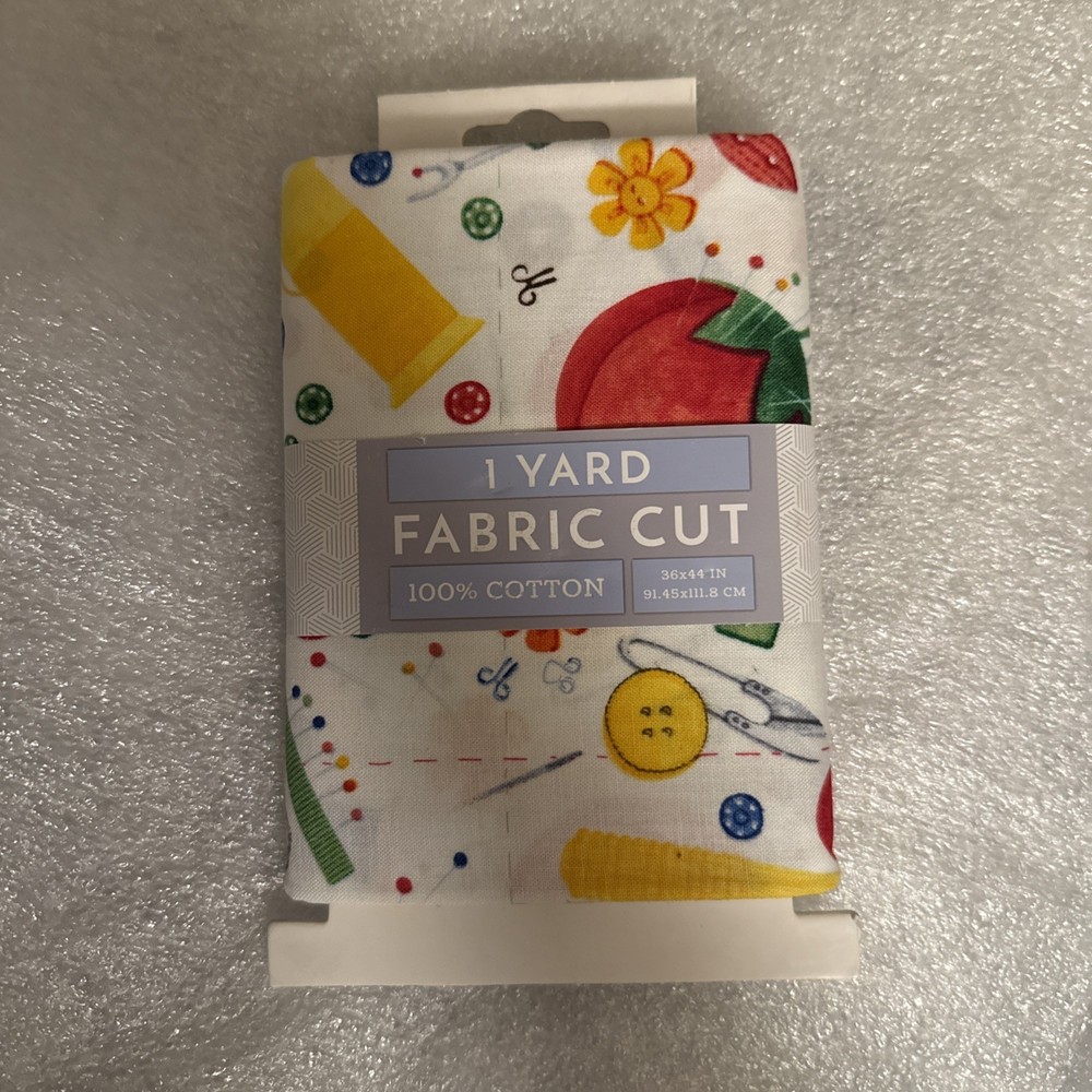 Sewing Supplies Craft Fabric Precut 36 x 44-in Scissors Tape Measure Buttons