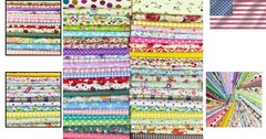 200pcs Cotton Craft Fabric Bundle, 4×4 Inches Squares
