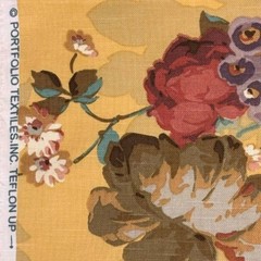 Vintage Portfolio Floral GOLDTONE Cotton Drapery Pillow Upholstery Fabric BTY