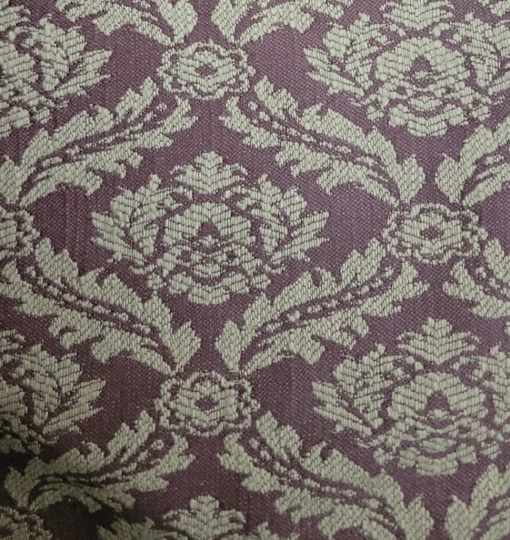 Jacquard Tapestry Weave Damask Drapery Upholstery Fabric Eggplant 5.5 yds x 54″