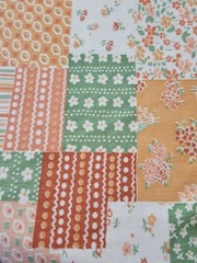 2 Piece VTG Unused Poly Floral Patchwork Print Material Stretch Lots Of Goodness