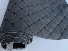 GRAY/BLACK Diamond Stitch Embossed Fabric Lining Car Upholstery 165cmx100cm