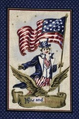 American Flag Cotton Fabric Patriotic Americana Ephemera Sew Quilt Blocks 6