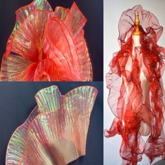 Lace Mermaid Organza Ruffled Transparent Iridescent For Dress Patchworks Sewing