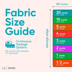 EOVEA Shaggy Faux Fur Fabric by The Yard – 36″ X 60″ Inch – Long Pile Fur – Fake