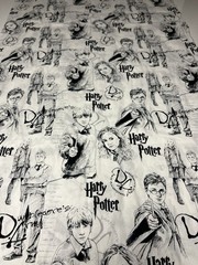Camelot HARRY POTTER Dumbledores Army black & white cotton sewing fabric 1.6 yd